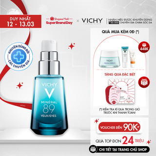 Dưỡng chất giàu khoáng chất giúp dưỡng ẩm, giảm quầng thâm cho vùng da quanh mắt Vichy Mineral 89 eyes repairing 15ml
