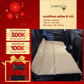 Đệm ô tô 6D ghế sau ô tô bằng da cao cấp, Giường nệm xe hơi bằng da gấp gon, Giường ô tô gấp gọn Lorencia L11