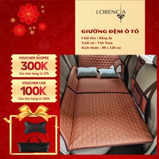 Đệm ô tô 6D ghế sau ô tô bằng da cao cấp, Giường nệm xe hơi bằng da gấp gon, Giường ô tô gấp gọn Lorencia L13