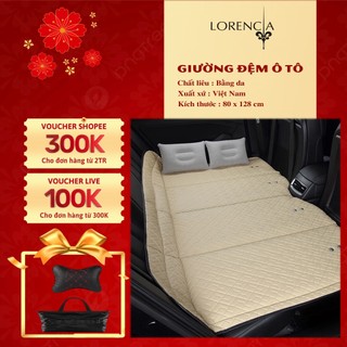 Đệm ô tô 6D ghế sau ô tô bằng da cao cấp, Giường nệm xe hơi bằng da gấp gon Lorencia L12