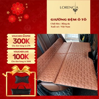 Đệm ô tô 6D ghế sau ô tô bằng da cao cấp, Giường nệm xe hơi bằng da gấp gon, Giường ô tô gấp gọn Lorencia L10