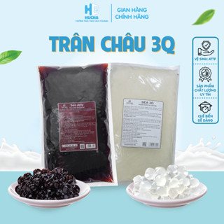 Trân châu 3Q sea jelly gói 2kg chất lượng giòn dai sần sật dùng pha chế thức uống, nguyên liệu Hucha