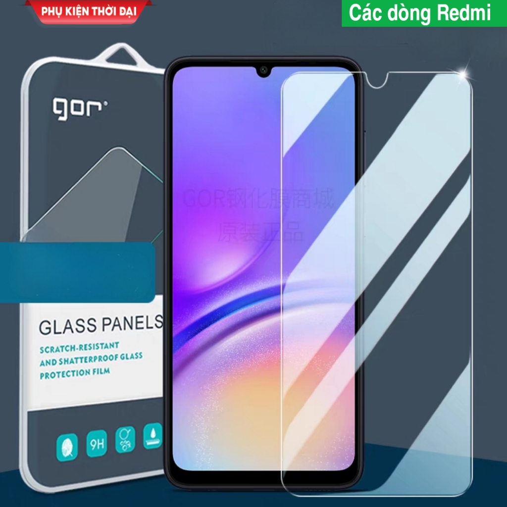 Cường lực Gor Redmi Note 14 / Note 7 / Note 8 Pro / Note 11 Pro / Note 12 Turbo / Note 13 Pro 4G trong suốt