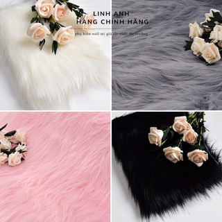 Thảm lông trắng đen chụp ảnh rẻ đẹp 40x55cm, Thảm lông chụp ảnh nhiều màu,trang trí nail spa