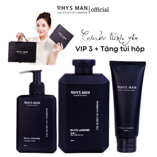  Sữa tắm gội nam 3in1 350 ml & Sữa rửa mặt nam 100ml & Dung dịch vệ sinh nam 120ml RHYSMAN