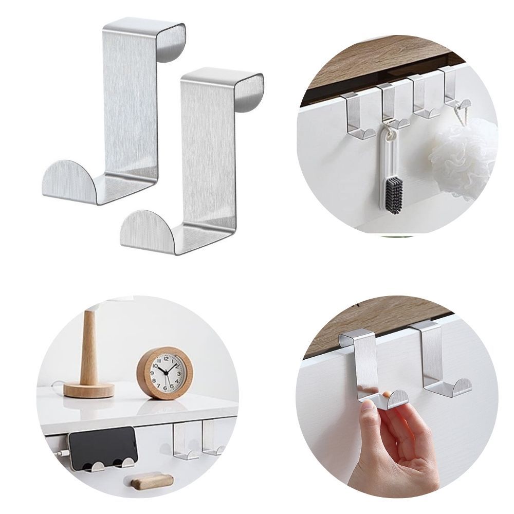 Bộ 2 móc treo đồ gắn cửa Inox South MGC02 chữ Z tiện lợi