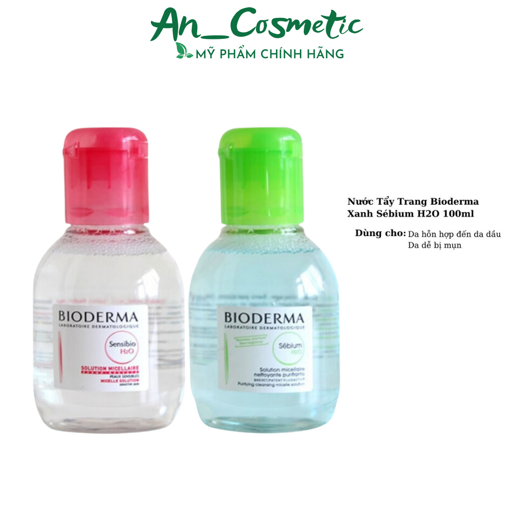 Nước tẩy trang Bioderma 100ml, Bioderma mini - Bioderma cho da hỗn hợp, da nhạy cảm