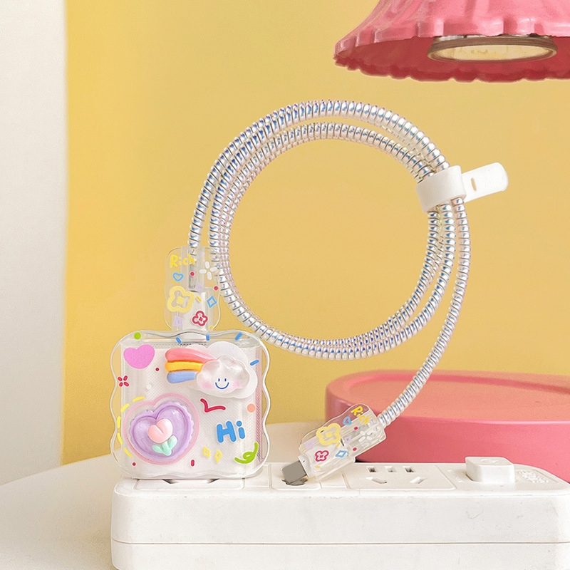 Bộ phụ kiện bảo vệ dây cáp và củ sạc PD 18W/20W cho điện thoại 11 11Promax 12 12Promax 13 13Pro 14Promax 14 Plus