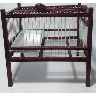 Lồng tắm chim chào mào, chích choè, hoạ mi, Khướu nan cáp phun sơn đỏ đẹp, Lồng tắm chim các loại kèm khay nhôm tắm