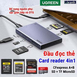 Ugreen 4 in 1 cfexpress a+b+ sd và tf microsd uhs-i đầu đọc thẻ nhớ tốc độ cao usb3.2 card reader all in one