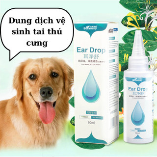 (Tặng tăm bông) Dung dịch vệ sinh tai, nước vs BORAMY 60ml cho chó mèo-chăm sóc định kỳ cho ống tai, phòng viêm rận tai