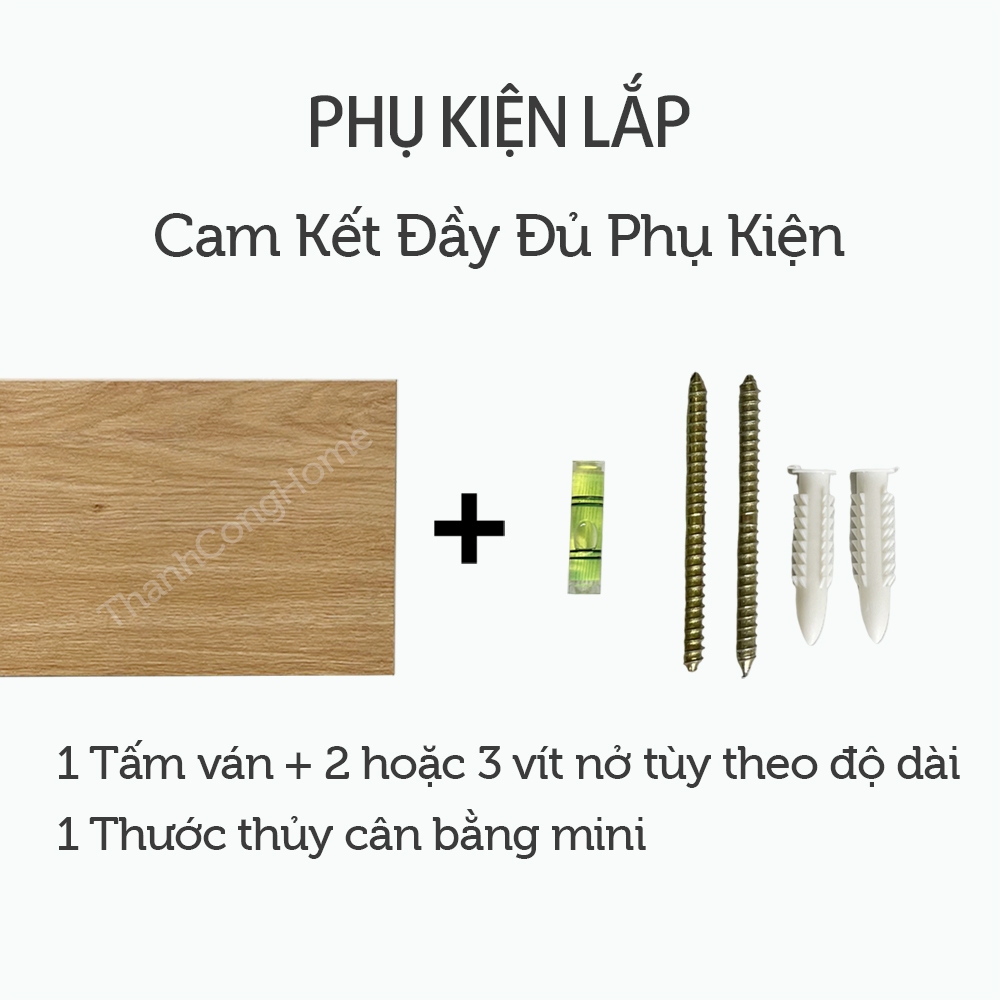 R15cm Bộ Kệ Gỗ Gắn Tường Trang Trí Như Hình. Tặng Kèm Vít Âm Tường Phụ Kiện Lắp Đặt