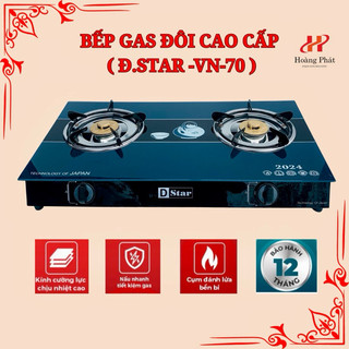 Bếp Gas Đôi Mặt kính Dương Kiềng Lực Cao Cấp [ DSTAR VNDT70 Tiết Kiệm Gas bảo hành 2 năm]