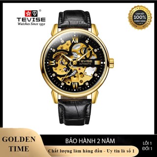 Đồng hồ, Đồng hồ nam TEVISE N869 automatic, Dây da cao cấp, Full hộp, chống nước, chống xước, Thẻ bảo hành 2 năm