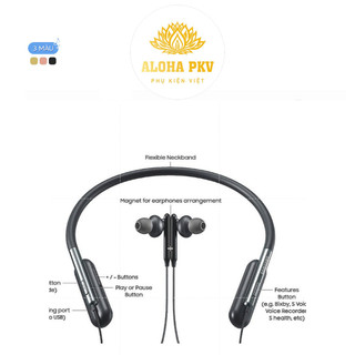 Tai Nghe Bluetooth ALOHA PKV U Flex, Tai Phone Không Dây Quàng Cổ Chống Rơi, Có Micro Đeo Cổ Chống Rơi Chạy Bộ