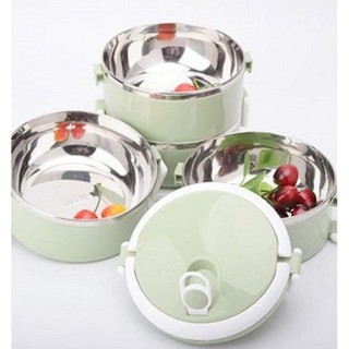Hộp đựng cơm 2 tầng lỗi inox giữ nhiệt cực tốt - cà men 2 tầng bỏ được lò vi sóng