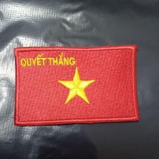 Patch cờ việt nam thêu cao cấp, size 5x8cm, cờ viet nam kỷ niệm, cờ quyết thắng