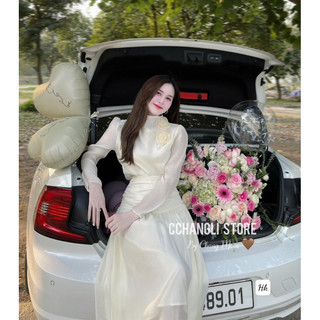 Váy tơ dáng dài cao cấp ( kèm ảnh thật)