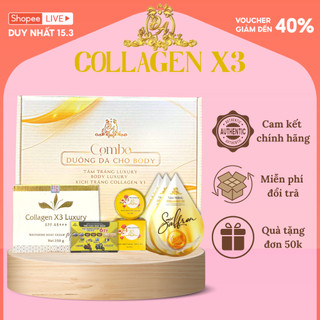 Combo Kem Body Kích Trắng Tắm Trắng Collagen X3 Dưỡng Trắng Dưỡng Ẩm Da Mỹ Phẩm Đông Anh Chính Hãng CB02