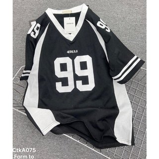 [Đủ size]Áo thun cổ tròn tay cộc nam nữ - Áo phông số 99 tay lỡ dáng unisex HN32DT