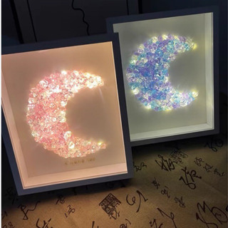 Tranh đính đá pha lê DIY kèm đèn