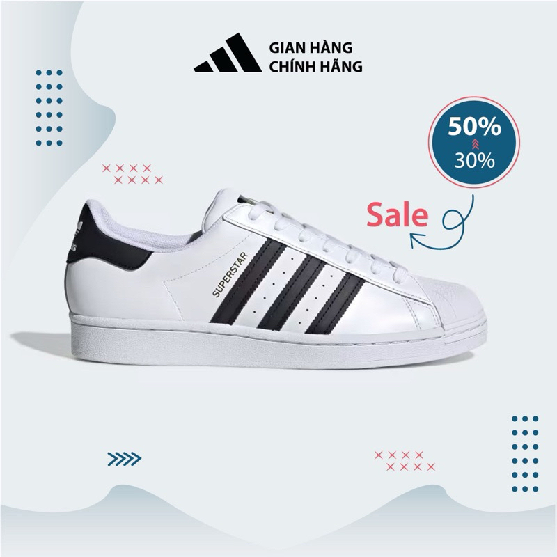 Giày Adidas Superstar sọc đen full box