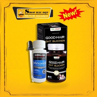  Combo Hỗ Trợ Mọc Tóc Hói Nhanh Minoxidil 5% MỸ + DHT Blocker Good Hair