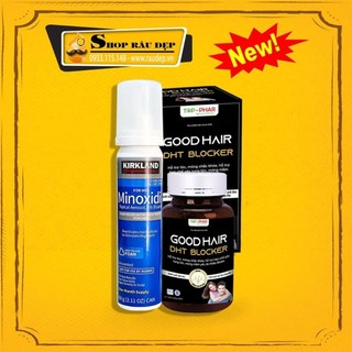  Combo Hỗ Trợ Mọc Tóc Hói Nhanh DHT Blocker Good Hair + Minoxidil 5% Foam