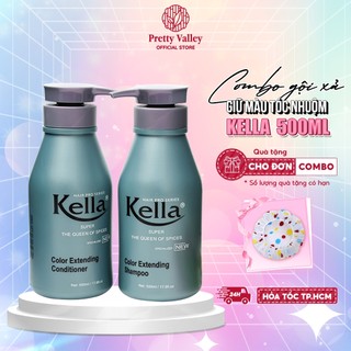 COMBO Dầu gội và dầu xả giữ màu tóc nhuộm KELLA 500ml, giữ màu tóc nhuộm bền màu, lâu phai  - Pretty Valley Hair