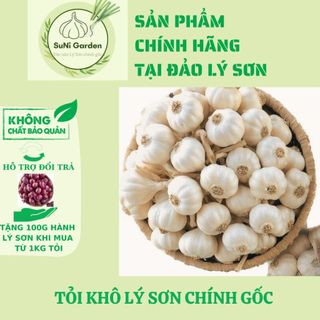 Tỏi khô lý sơn bịch lưới 200g suni garden - cam kết tỏi chuẩn lý sơn 100%