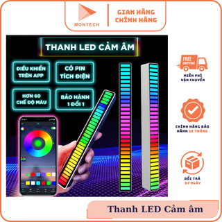Thanh Đèn Led RGB Nháy Theo Nhạc, Cảm Ứng Âm Thanh Bar-Light Tích Hợp Micro, Có Pin, Led Trang Trí Trên Máy Tính, Ô Tô