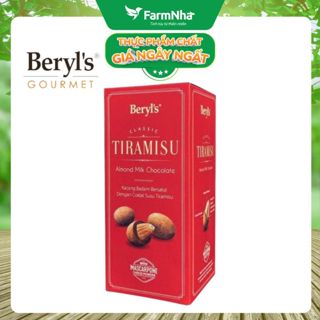 Socola Tiramisu Almond Milk Chocolate 180g Beryls - Socola sữa hạnh nhân hấp dẫn với bột phô mai mascarpone Ý