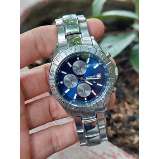 Đồng hồ nam Fossil 6 kim mặt xanh đen chạy pin hàng Si