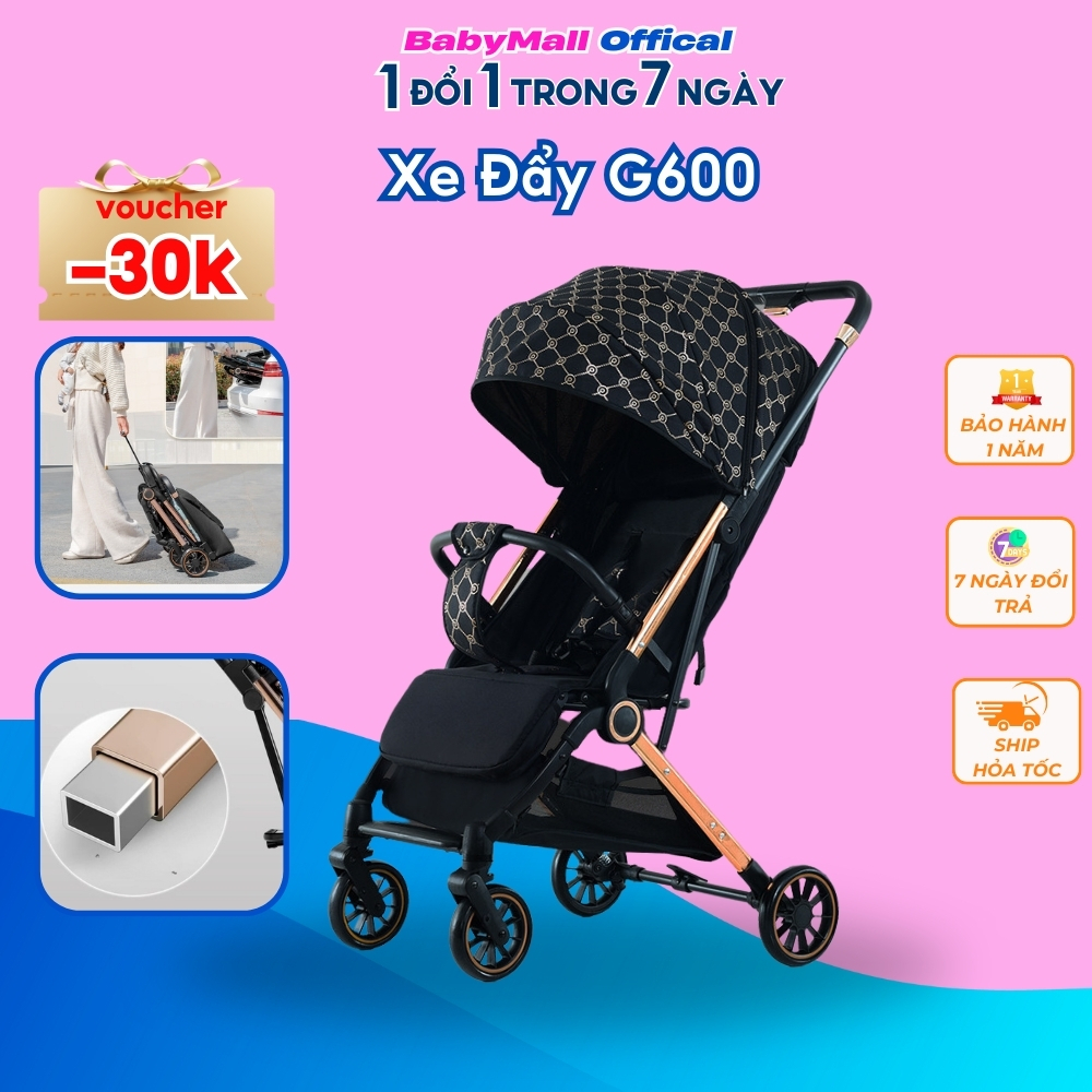 Xe Đẩy Gấp Gọn Cho Bé Sơ Sinh G600, Khung Xe Hợp Kim Sơn Tĩnh Điện Chắc Chắn, Tải Trọng Lớn, Gấp Gọn Dễ Dàng - BabyMall