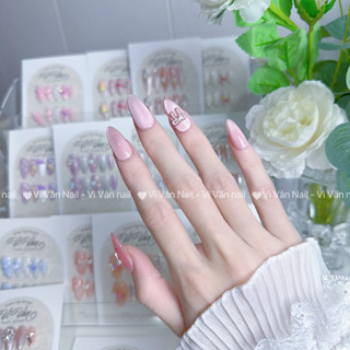 Nail box mắt mèo ánh trăng hồng thạch , nail box chụp hình kỉ yếu