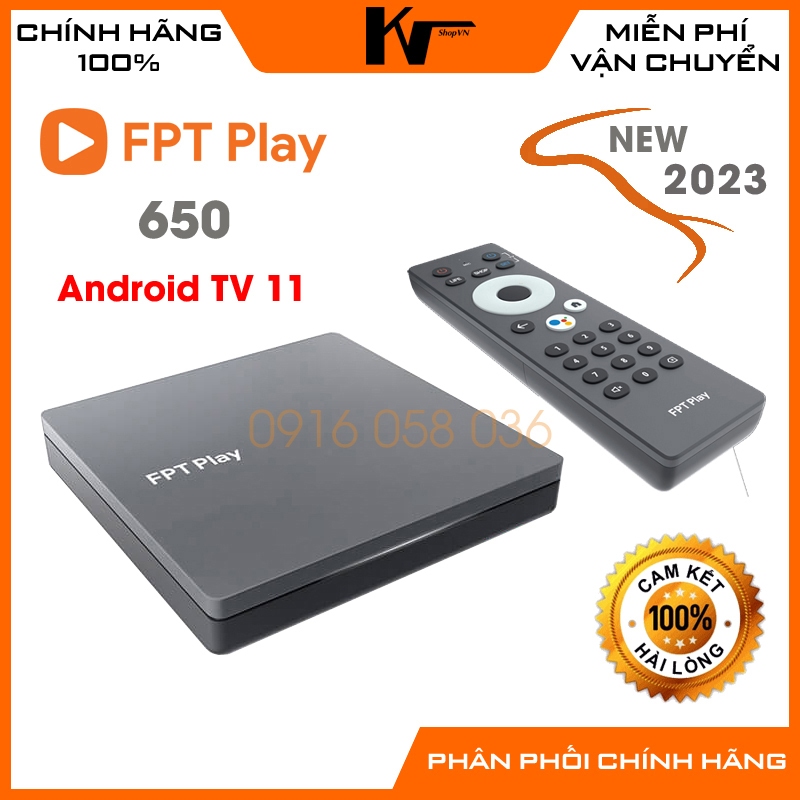 FPT Play Box 650 new 2023, Rom ATV11, Full chứng chỉ Google, điều khiển giọng nói
