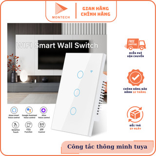 Công tắc thông minh 1-2-3-4 nốt Tuya Smart Life (Wifi + RF433)