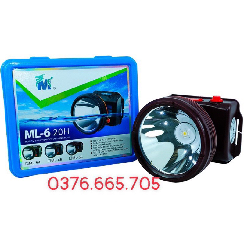 Đèn pin đội đầu chống thấm nước ML6C (20H) - Đèn pin thợ lặn, đi rừng, hầm mỏ.Bảo hành toàn quốc 12t