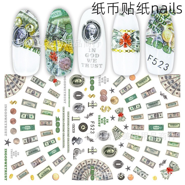Sticker & Decal dán móng tay hình đô la