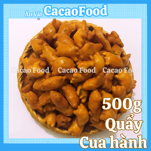 500G Bánh Quẩy Cua Vị Mắm Hành, Quẩy Giòn Giòn Chiên Mắm, đồ ăn vặt