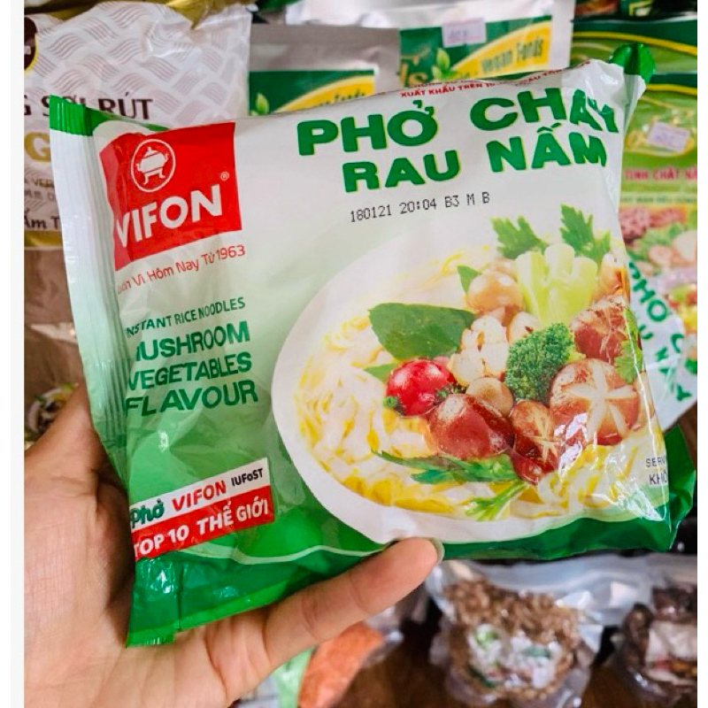 Compo 5 Goi Thực Phẩm Chay - Phở Chay Rau Nấm Vifon, Gói 65gr