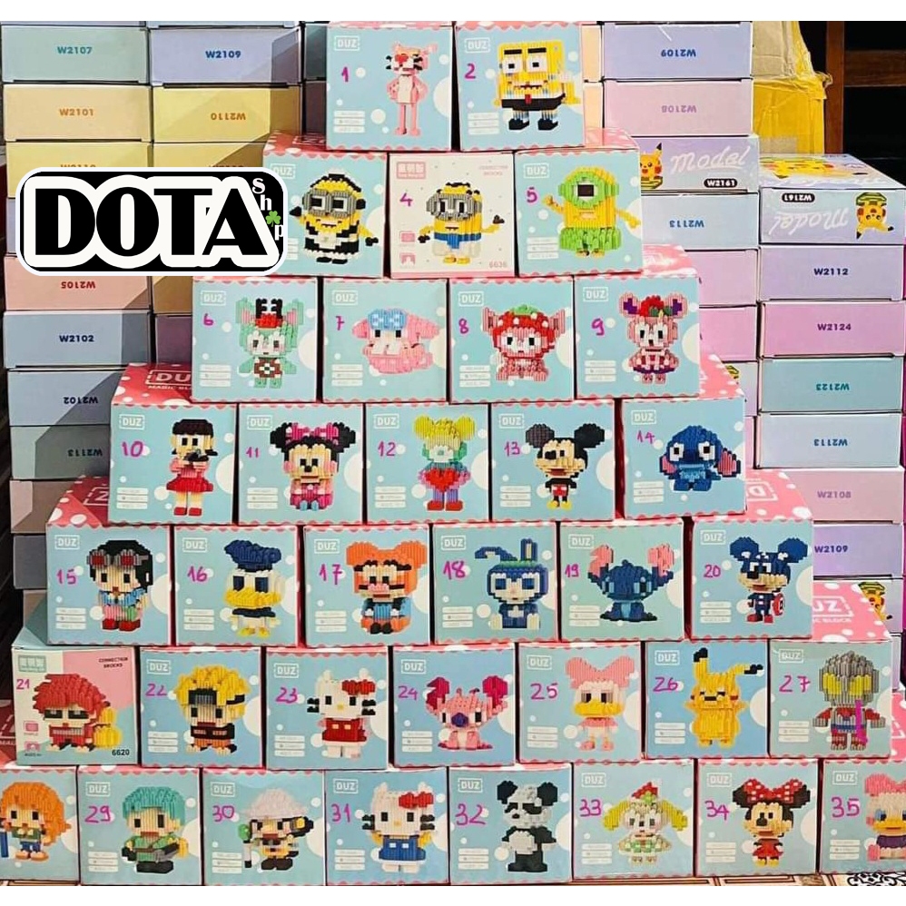 COMBO 10 Hộp Mô Hình Lắp Ráp Mini 3D 12 Cm MẪU ĐẸP Mix Không Trùng Mẫu Cho Bé