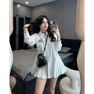 Váy sơ mi Miu Miu babydoll siêu hot Kim Anh Bùi