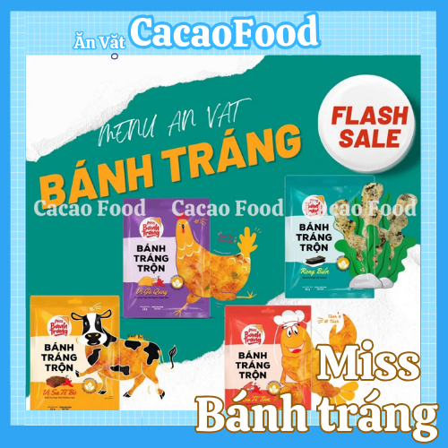 BÁNH TRÁNG TRỘN MISS VỊ PHÔ MAI/CHANH SẢ/GÀ QUAY/RONG BIỂN/SA TẾ BÒ/SA TẾ TÔM 20Gram Vinasnack