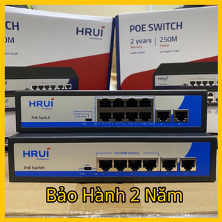 Bộ chia mạng poe hrui/hdv/onv hr900-af-82n 8port poe + 2 uplink - hr900-af-42n 4port poe + 2 uplink bh 2 năm