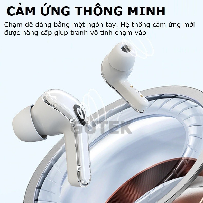 Tai Nghe Bluetooth Không Dây Ultrapods Pro v5.3 Chạm Cảm Ứng Vỏ Trong Suốt Âm Thanh Hifi Có Mic Đàm Thoại