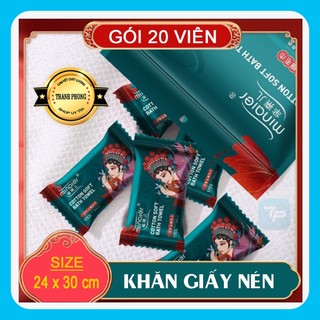KHĂN NÉN VUÔNG DU LỊCH [Gói 20 Viên]