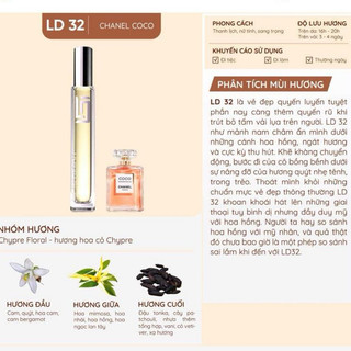 Tinh Dầu Nước Hoa Pháp C.HANEL CO.CO 12ml LD PERFUME OIL Dạng Xịt Mùi Hương Quyến Rũ Thu Hút