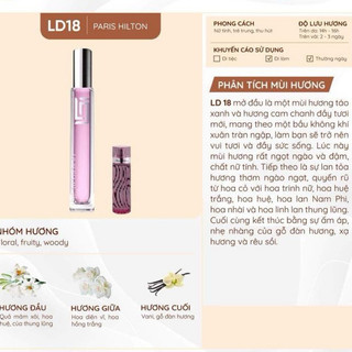 Nước Hoa Nữ Pháp Paris Hilton Nữ Tính Trẻ Trung Thu Hút [ CHÍNH HÃNG ] - Tinh Dầu thơm LD Perfume OIL Lưu Hương Bền Bỉ