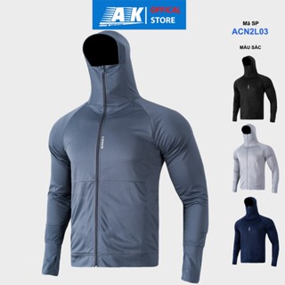 Áo Chống Nắng 2 Lớp Chất Liệu Hạt Gạo Kim Cương Thông Hơi Túi Khóa Kéo Mũ Trùm Kín Mặt Chống Tia UV - ACN2L03 AK Sport